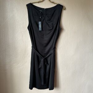 Talbots High Neckline Sleeveless Tie Waist Dress Size 18
